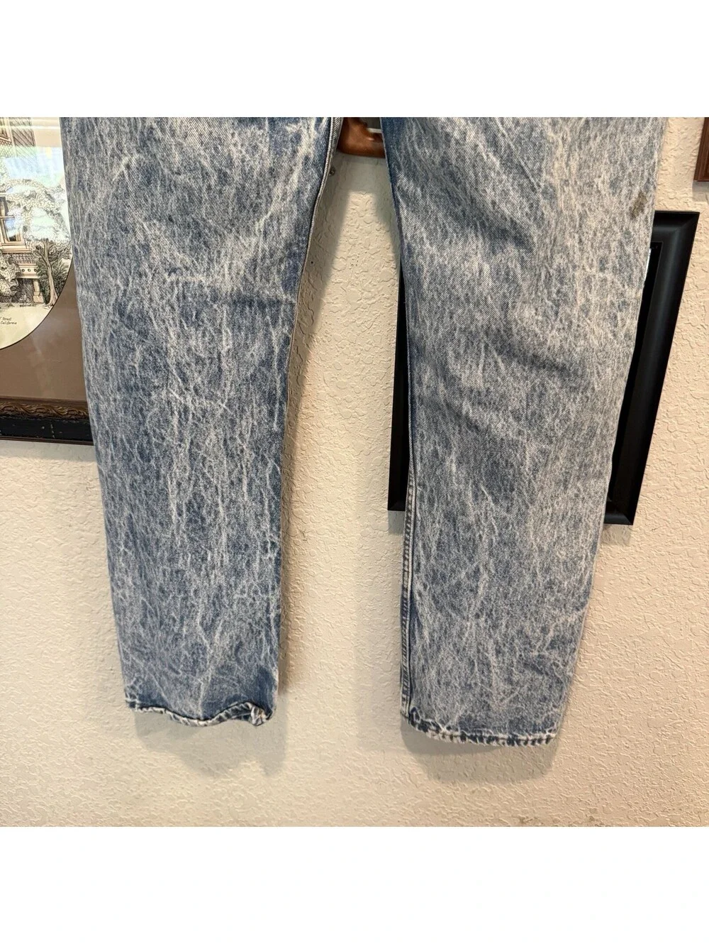 Vintage 80s RARE Acid Washed Levis 501 0109 STF Men’s 36x32 Blue Denim Jeans USA